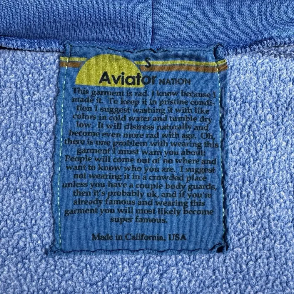 Aviator Nation Pray For Surf Hoodie Women’s Size Small Blue